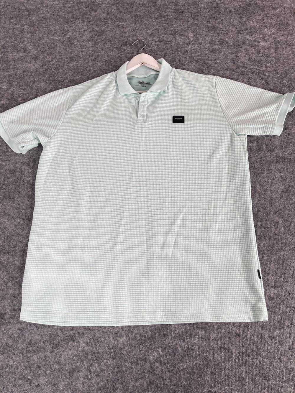 Jean Pascale Polo Shirt Mens 3XL Aqua Green Short Sleeve 3X Golf N57